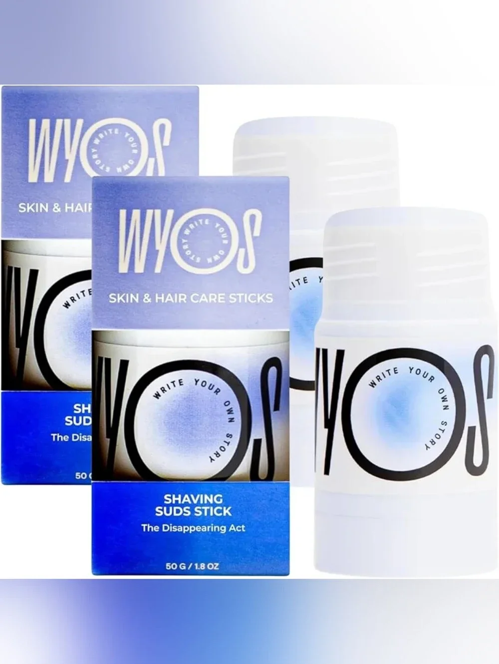 NEW 3-pack WYOS Shaving Cream/Suds Stick - The Disappearing Act -  1.8 Oz